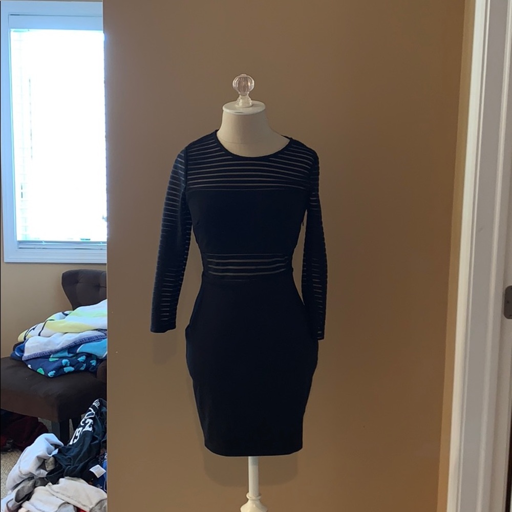 Lulus black dress with mesh